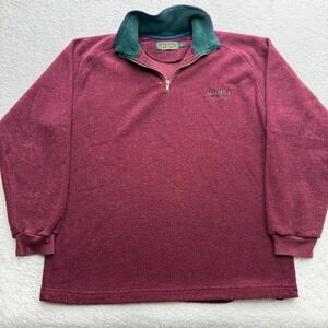 VTG Lee Valley Ireland Jameson Irish Whiskey‎ Quarter Zip Fleece Mens L Burgundy